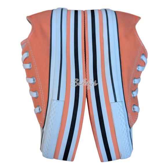 Converse Chuck Taylor All Star 2013 Platform Low Top Striped Peach Orange 5.5 - Picture 9 of 13